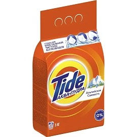 Порошок стиральный автомат Tide Аквапудра Альпийская свежесть 3 кг для белого и цветного белья
