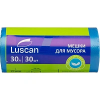 Мешки для мусора Luscan 30 л синие (ПНД 12 мкм, 30 штук)