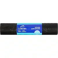 Мешки для мусора Luscan 50 л чёрные (ПВД 35 мкм, 25 штук)