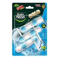 Блок туалетный подвесной твердый 3 шт. x 50 г, MASTER FRESH GOLD DUO EFFECT 5 в 1 "Морской", С0007434