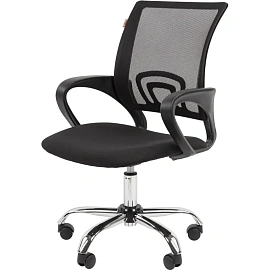 Кресло офисное Easy Chair 304 LT чёрное (сетка/ткань, металл хромированный)