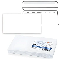 Конверты Е65 (110х220 мм), SECURITY, отрывная лента, 80 г/м2, КОМПЛЕКТ 50 шт., внутренняя запечатка, 121182.50