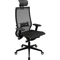 Кресло для руководителя Metta Samurai Black Edition New эргономичное чёрное (сетка, пластик)