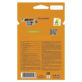 Карандаши цветные BIC Tropicolors 12 карандашей 12 цветов шестигранные