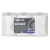 Полотенца бумажные рулонные 150 м, FOCUS SMART (Система H1), 2-слойные, белые, КОМПЛЕКТ 6 рулонов, 50204103