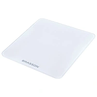 Весы напольные BRASSON (БРАССОН) FS-28С, 28x28 см, электронные, LED-дисплей, до 180 кг, стекло, белые, 458448
