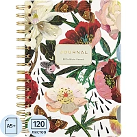 Бизнес-тетрадь Bruno Visconti Art Journal Flora Пионы А5+ 120 листов разноцветная на спирали с разделителями