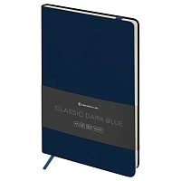 Записная книжка А5 96л. ЛАЙТ, кожзам, Greenwich Line "Классика. Темно-синий", с резинкой, блок без линовки