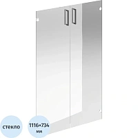 Двери средние Formant 129H201 прозрачные стеклянные (734x5x1116 мм, 2 штуки в упаковке)