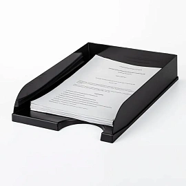 Лоток горизонтальный для бумаг BRAUBERG Standard, 350х253х65 мм, черный, 237947