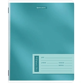 Тетрадь 12 л. BRAUBERG клетка, обложка картон, ONE COLOUR, 107776