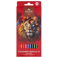 Карандаши цветные KOH-I-NOOR "RED LION" 12 цветов, шестигранные, 2,8 мм, натуральное дерево, 3552/12, 3552012063KS