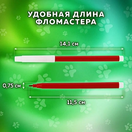 Фломастеры ПИФАГОР "ВЕСЕЛЫЕ ПИТОМЦЫ", 18 цветов, невентилируемый колпачок, 152453
