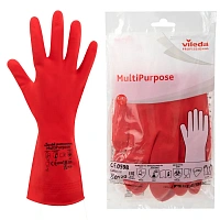 Перчатки латексные Vileda Professional MultiPurpose с хлопковым напылением красные (размер 8.5-9, L, 174345)