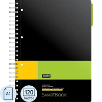 Бизнес-тетрадь Attache Selection Smartbook А4 120 листов чёрная в линейку на спирали с разделителями