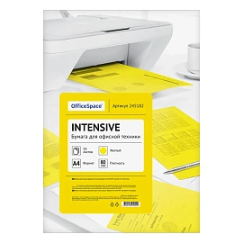 Бумага цветная OfficeSpace "Интенсив" А4, 80г/м2, 50л. (желтый)