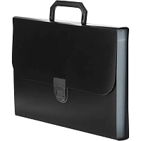 Портфель-картотека пластиковая Attache А4 чёрная (37x27x3 см, 12 отделений)