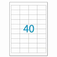 Этикетка самоклеящаяся 48,5х25,4 мм, 40 этикеток, белая, 70 г/м2, 50 листов, LOMOND, 2100195