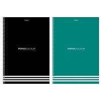Тетрадь А4, 96 л., HATBER, спираль, клетка, матовая ламинация, тиснение, "MONOCOLOUR" (микс в ПУ), 093593, 96Т4лтВ1сп