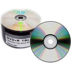 Диск DVD+R CMC 4.7 ГБ 16x bulk CMCDVDPRB50 (50 штук в упаковке)