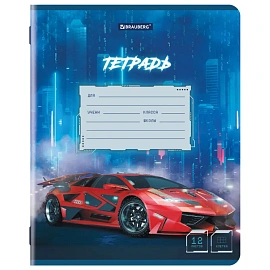 Тетрадь 12 л. BRAUBERG клетка, обложка картон, SPORT CARS, 107778