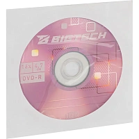 Диск DVD-R BigTech 4.7 ГБ 16x конверт YDVDRB005