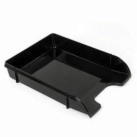 Лоток горизонтальный для бумаг BRAUBERG "Classic", 330х255х62 мм, черный, 237285