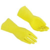 Перчатки латексные Vileda Professional с хлопковым напылением желтые (размер 7, S, 174369)
