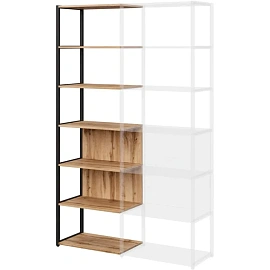 Полустеллаж Комус Мебель (Easy To Lead) K-Loft 241H025 (дуб натуральный/чёрный, 645х400х2105 мм)