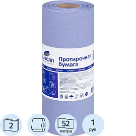 Бумага протирочная в рулонe Luscan Professional W1 200 листов 24.5x26 см голубая 2-слойная