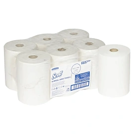 Полотенца бумажные рулонные Kimberly-Clark Scott Slimroll 1-слойные белые 6 рулонов по 190 метров (6697)