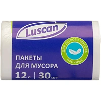 Мешки для мусора Luscan 12 л белые (ПНД 6 мкм, 30 штук)