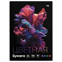 Бумага цветная BG, А4, 80г/м2, 100л. (4 цвета)
