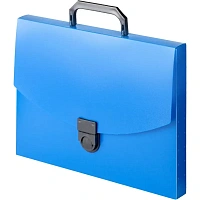 Папка-портфель пластиковая Attache A4 синяя (31.7х24 см, 1 отделение)