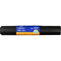 Мешки для мусора Luscan 240 л чёрные (ПВД 65 мкм, 10 штук)