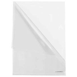 Папка-уголок А4 BRAUBERG UNIVERSAL, прозрачная, 0,10 мм, со штрихкодом, 273044