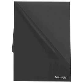 Папка-уголок прозрачная А4 BRAUBERG UNIVERSAL, черная, 0,10 мм, со штрихкодом, 273046