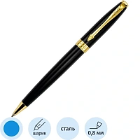 Ручка шариковая Parker Fusion Matte Black GT цвет чернил синий, цвет корпуса чёрный (9000034438)