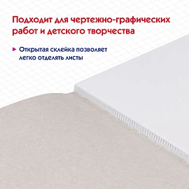 Альбом для черчения А4 40 л., склейка, 160 г/м2, ПИФАГОР, 104808
