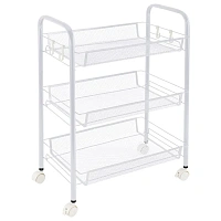 Этажерка (тележка) BOOMHOUSE (БУМХАУС) RC-003 3 яруса, на колесах, В62,5хШ42,5хГ25,5 см, металл, белая, 701456