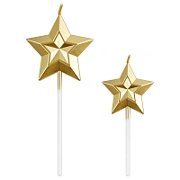 Свечи для торта с держателями MESHU "Stars", 3,5-4,5 см, 4шт.