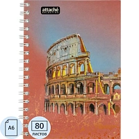 Бизнес-тетрадь Attache (Attache Selection) Travel А6 80 листов коричневая в клетку на спирали
