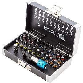 Набор бит с держателем Gross HEX TR, SL, PZ, PH 25 мм в кейсе (32 штуки, 11363)