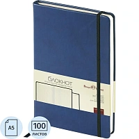 Бизнес-блокнот Bruno Visconti Megapolis Velvet А5 100 листов 70 г/кв.м синий в клетку на сшивке
