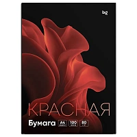 Бумага цветная BG, А4, 80г/м2, 100л., (красный)