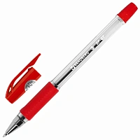 Ручка шариковая BRAUBERG "BP-GT", КРАСНАЯ, корпус прозрачный, евронаконечник 0,7 мм, линия письма 0,35 мм, 144007