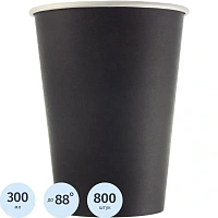 Стакан одноразовый бумажный Комус 300/430 мл чёрный (800 шт. в упаковке) стандарт