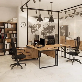 Стол приставной Easy To Lead K-Loft Director 241B002 (дуб натуральный/чёрный, 700х600х752 мм)