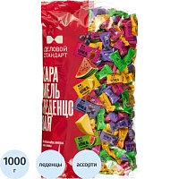 Леденцы Деловой Стандарт мини Ассорти летних вкусов Арбуз/Виноград/Дыня/Малина 1 кг