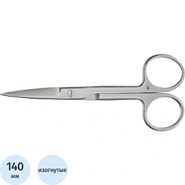 Ножницы хирургические Тумботино изогнутые остроконечные 140 мм